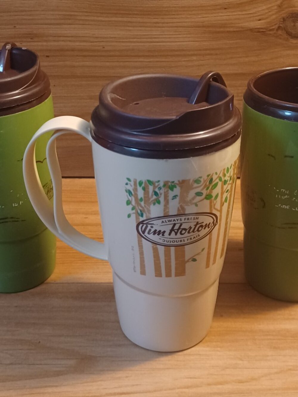 Tim Hortons 2012 Forest Travel Mug's / Green Geese & Forest 16oz